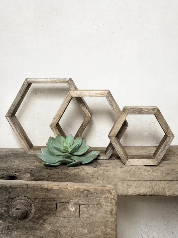 Mini-Hexagon aus Holz 3-er Set