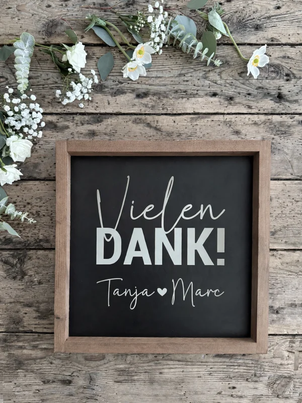 Schild auf Ständer "Vielen Dank!"