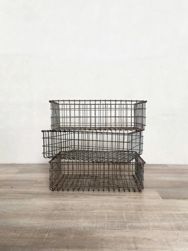 Set of 3 Sturdy Wire Baskets