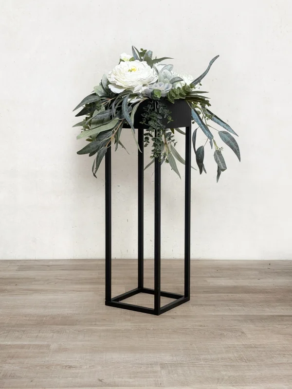 Blumensäule mit Textilblumengesteck Pfingstrose