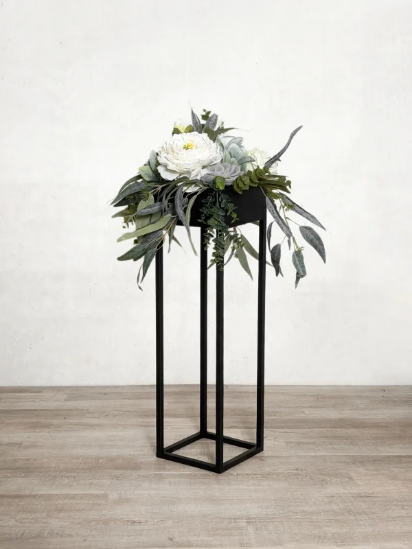 Blumensäule mit Textilblumengesteck Pfingstrose