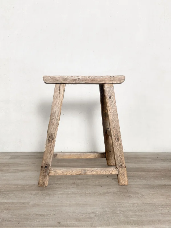 Vintage Hocker aus Altholz